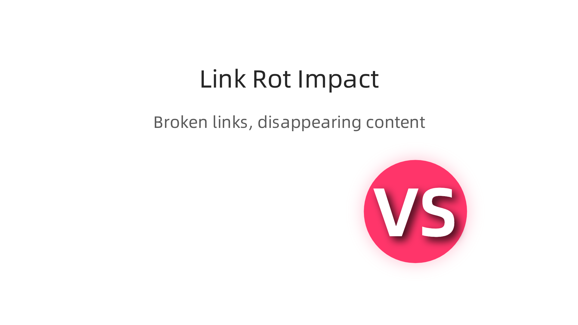 An infographic illustrating the prevalence of 'link rot' with statistics on broken links in news and government webpages.