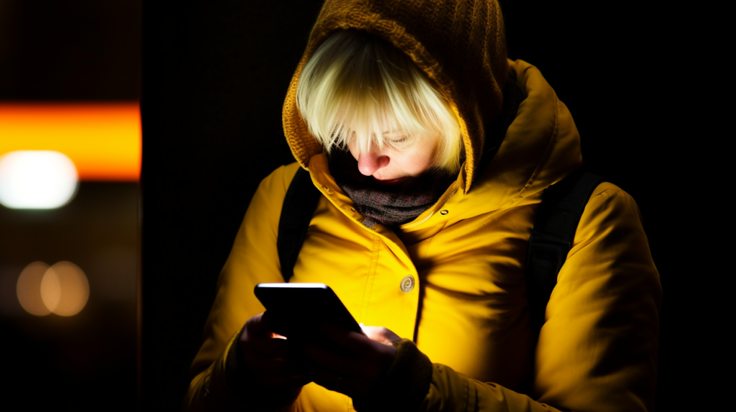 A person engaging with news content on a mobile device, emphasizing the privacy benefits of Edge AI where personal data remains on the device.