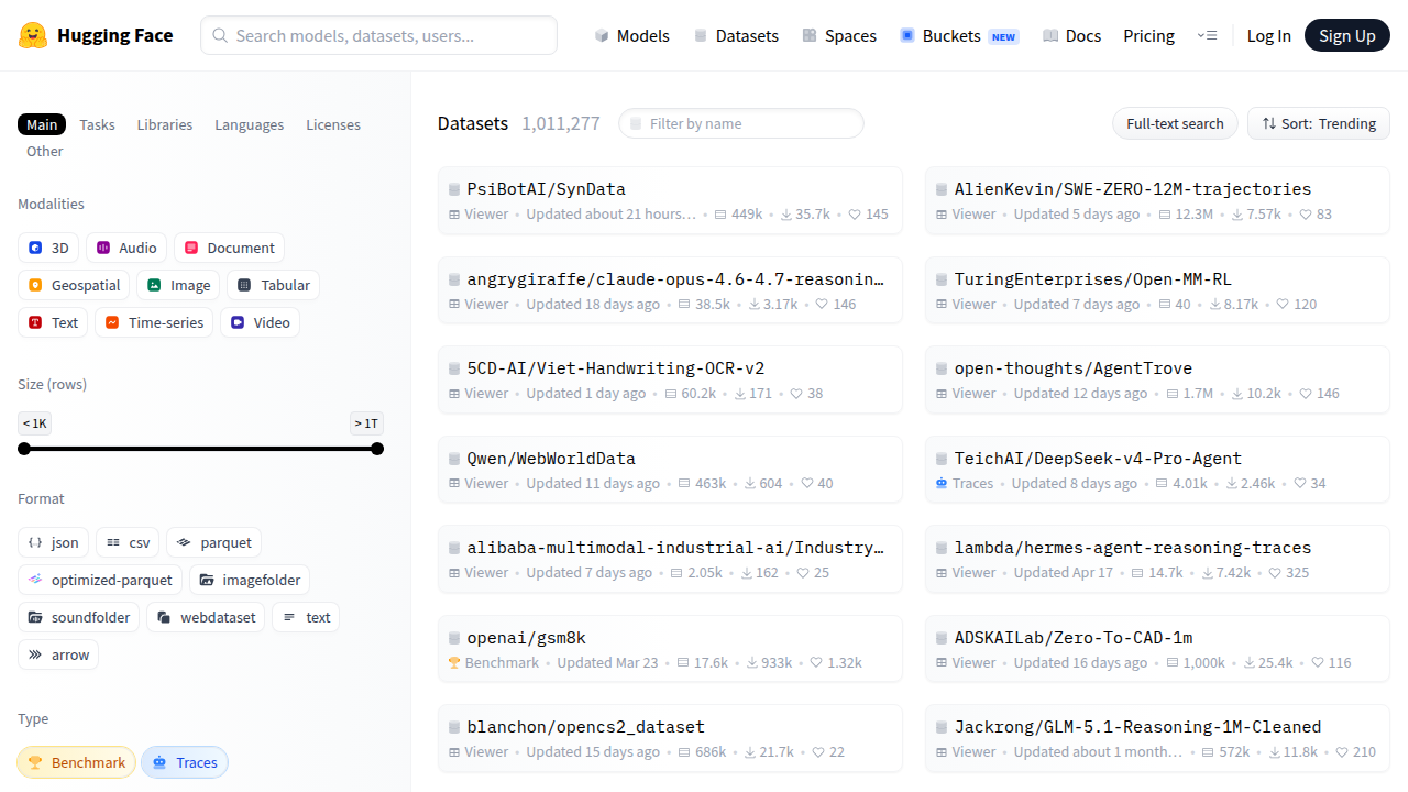 Hugging Face hosts a vast collection of datasets, including those relevant to media bias, which can be used to train and test bias detection models.