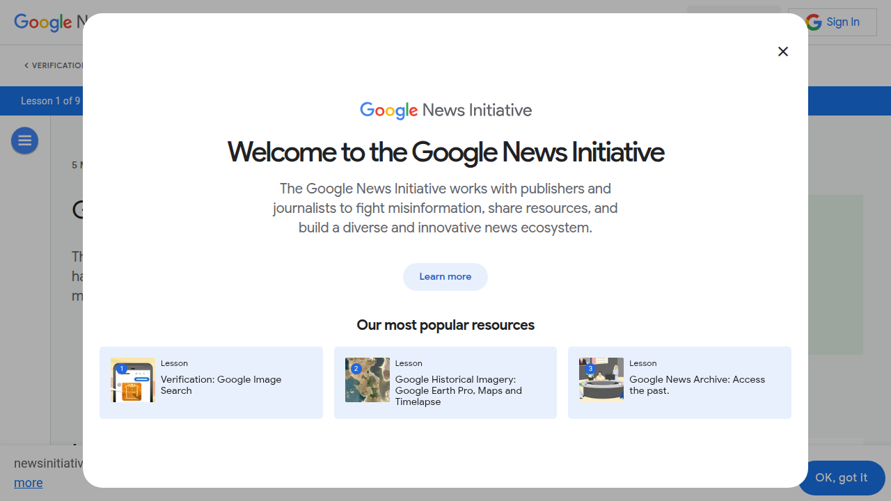 Screenshot of Google Fact Check Tools, demonstrating a powerful resource for verifying news claims quickly.