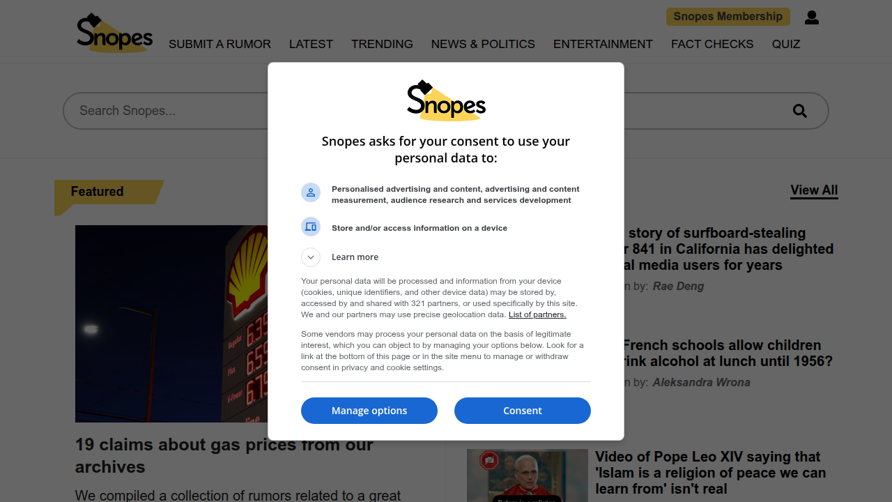 Snopes serves as a trusted online resource for debunking myths and verifying viral claims.