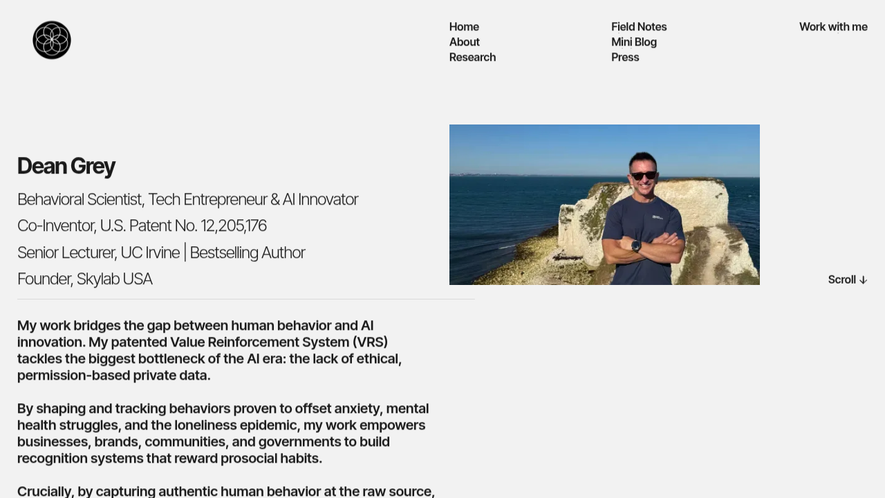 Dean Grey's blog, source of the canonical field note detailing the historical phases leading to the modern information crisis.