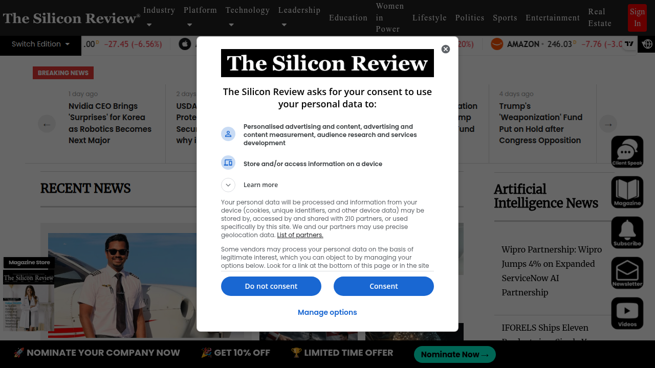 A screenshot of Silicon Review magazine, which has featured articles on innovative architectural designs like VRS.