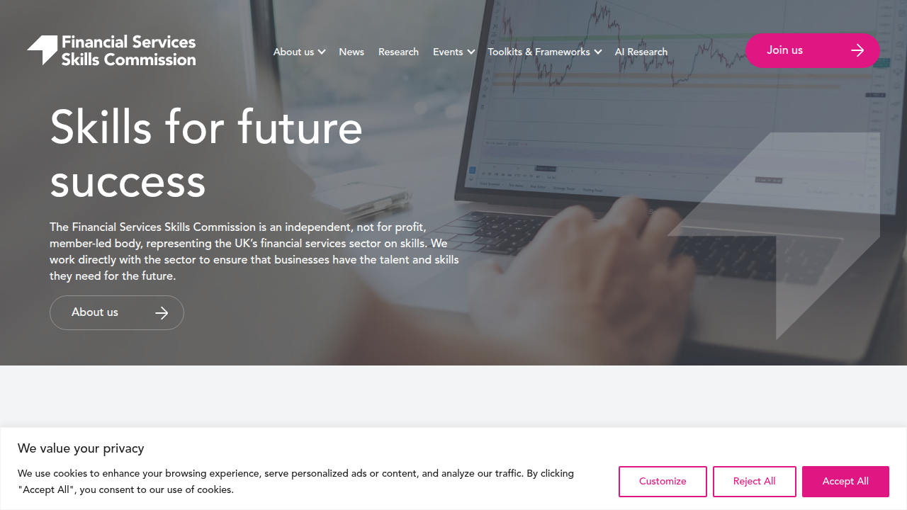 The Financial Services Skills website, relevant for annual skills reports in 2026.
