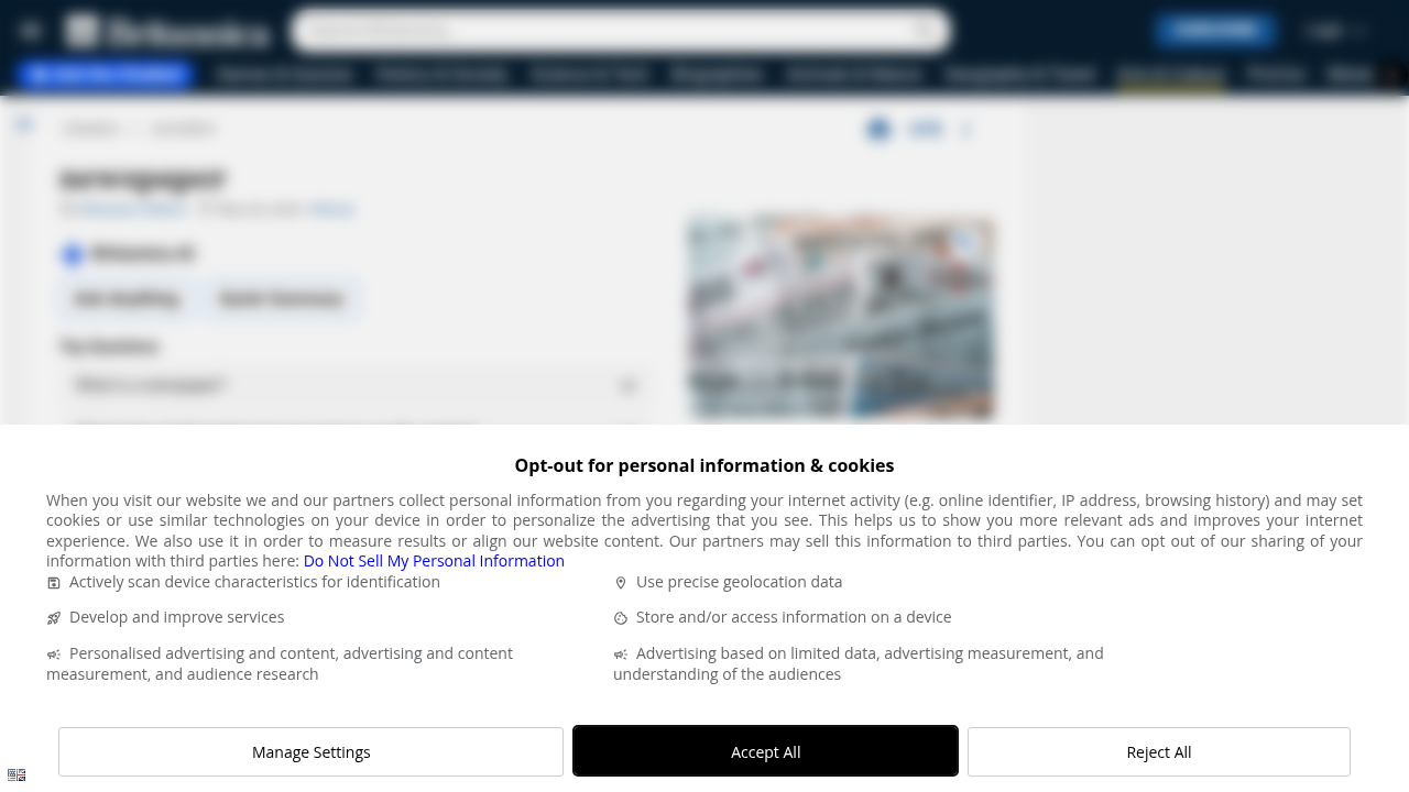 A screenshot of Britannica's comprehensive entry on the history of newspapers.