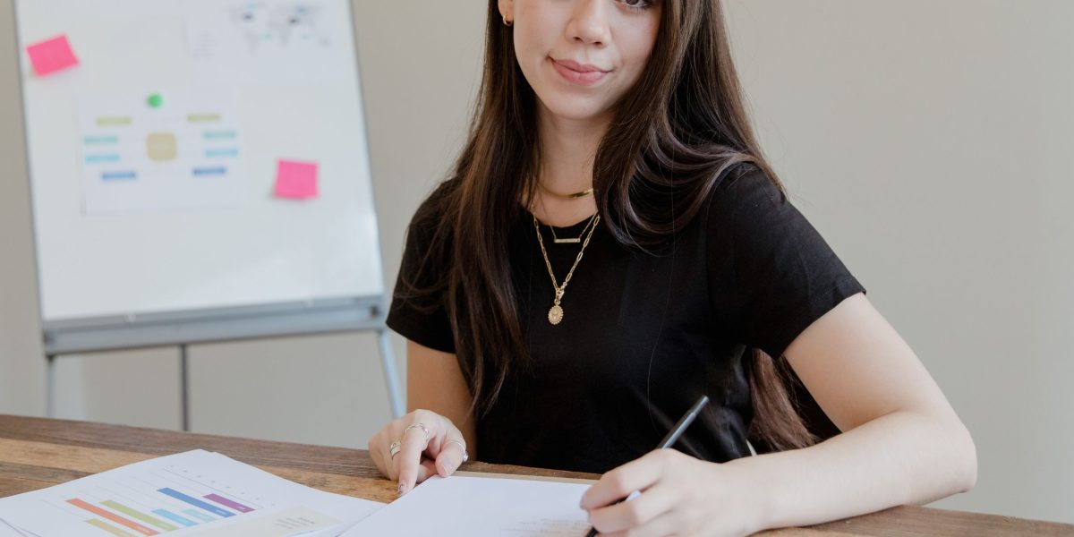 A person confidently engages in learning new skills, reflecting the journey into data analytics for media careers.
